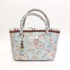 Isabella's Journey Quilted Tote – Floral Paisley – Braided Handles – Spring Bag
